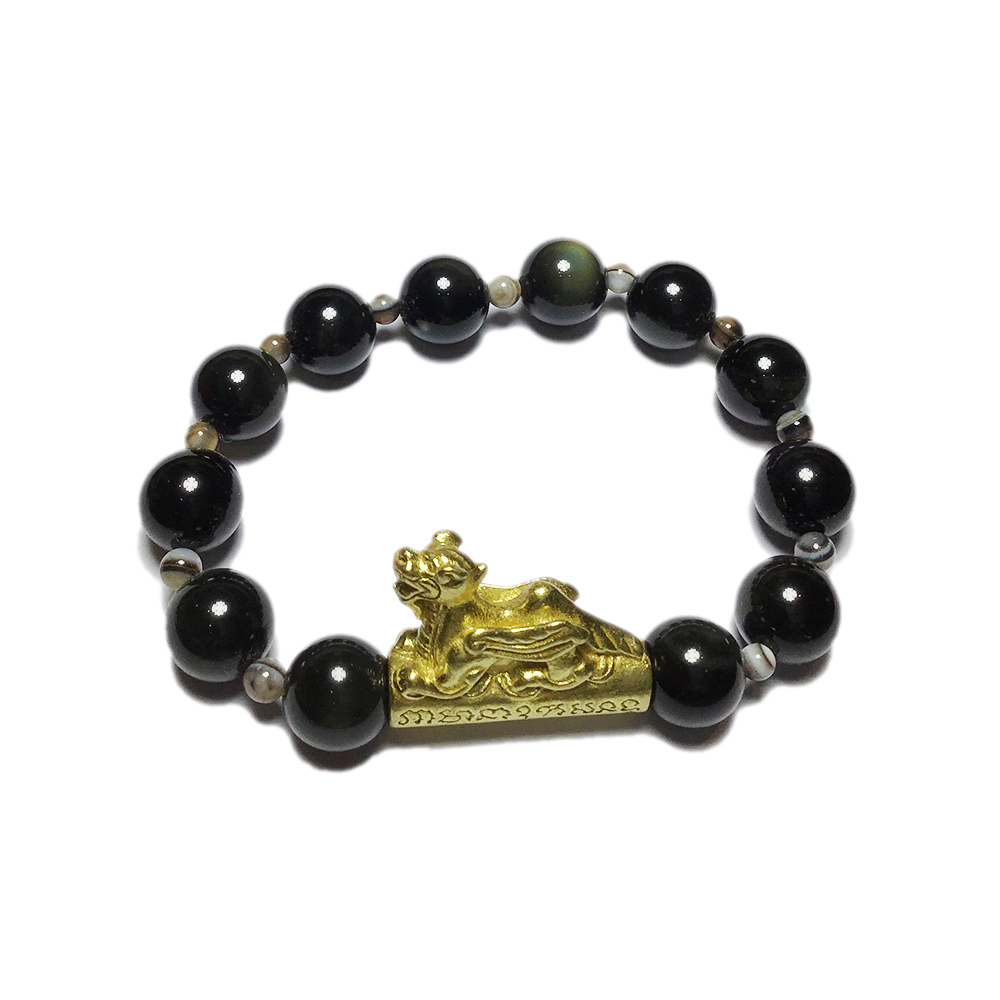 飛天豼貅+黑曜岩手珠10mm【十方】135465