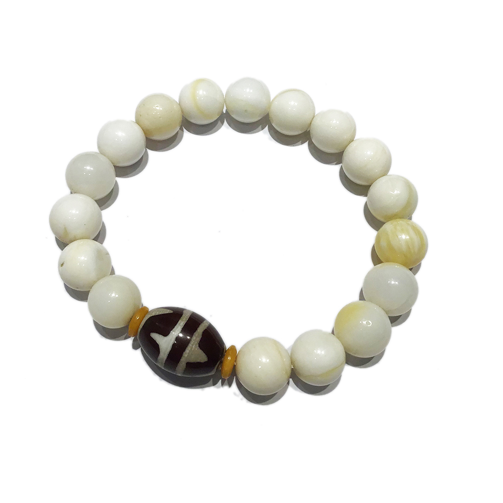 虎牙天珠+金線硨磲手珠10mm【十方】135957