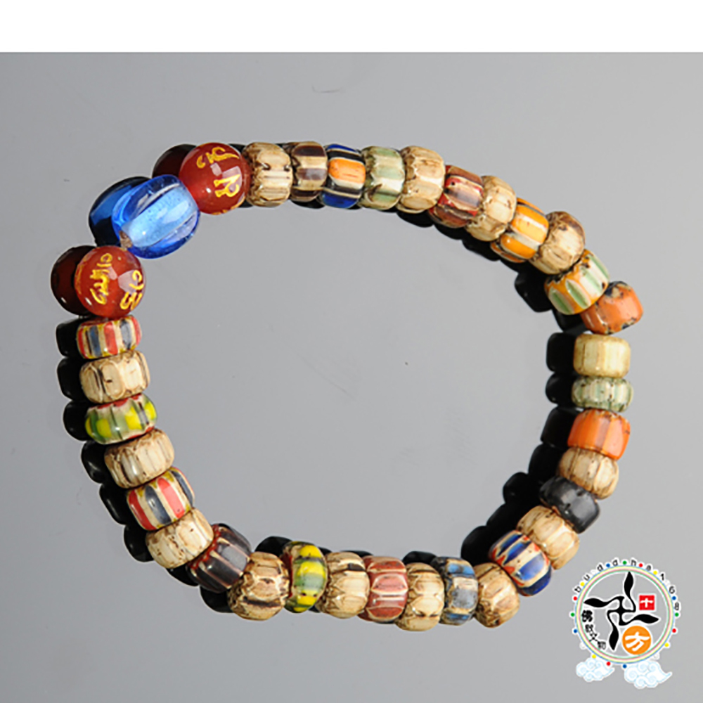 藍琉璃+雪芙蘭琉璃手珠7 mm【十方】136130