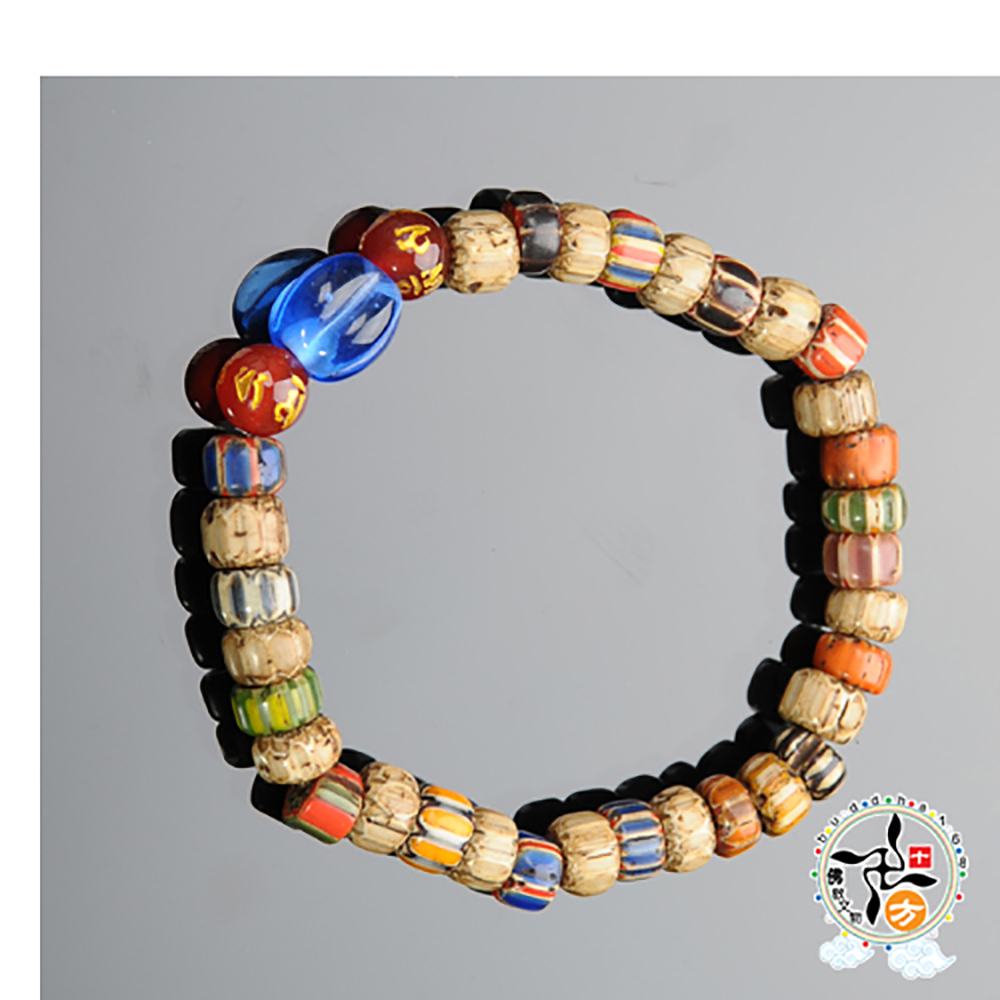 藍琉璃+雪芙蘭琉璃手珠7 mm【十方】136135