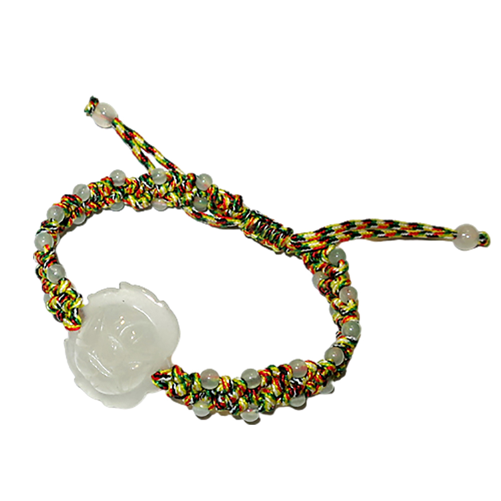 蓮花{白玉髓}財運五色線手鍊【十方】136618