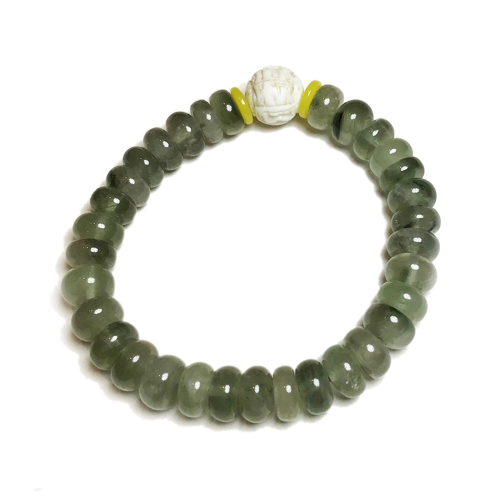 六字真言(硨磲) 綠髮晶手珠8*5mm【十方】136960