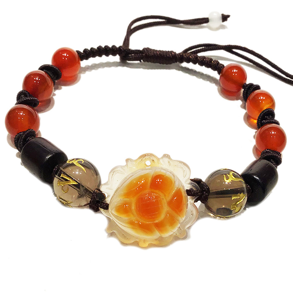 蓮花{紅玉髓}開運手鍊【十方】137215