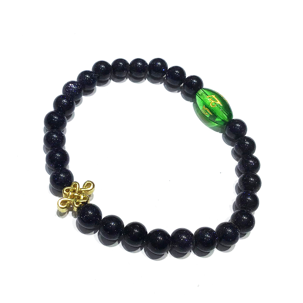 金吉祥結+藍沙石手珠6mm【十方】139073