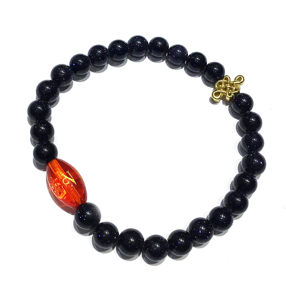 金吉祥+ 藍沙石手珠6mm【十方】139063