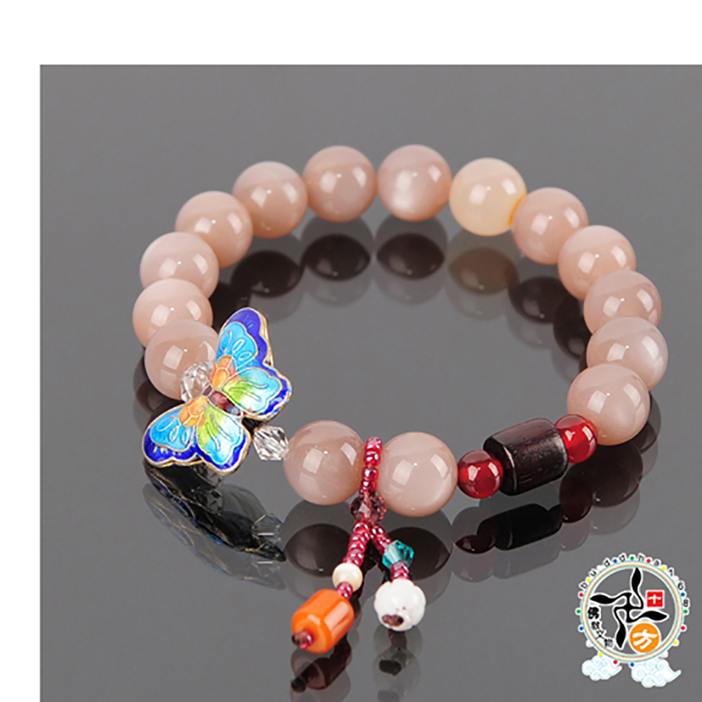 蝴蝶{琺瑯}+太陽石手珠10mm【十方】139326