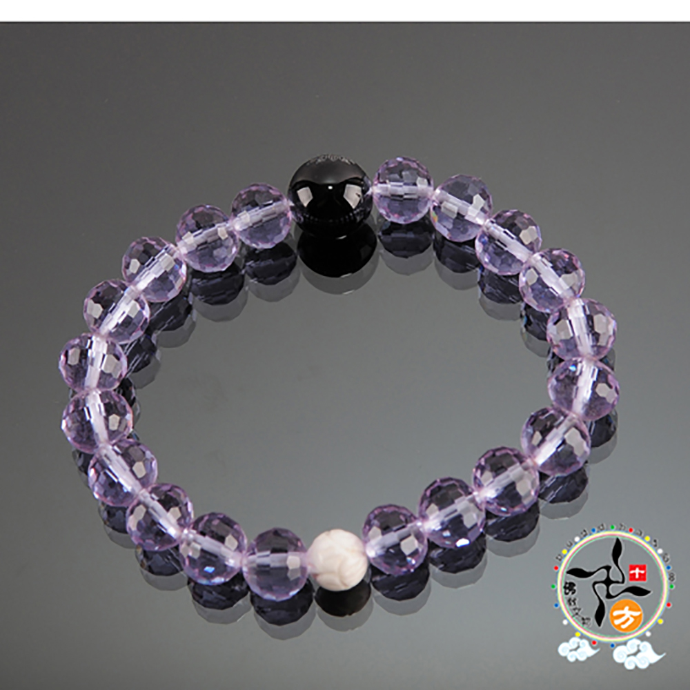 佛{黑玉髓}+紫晶琉璃手珠10mm【十方】139443