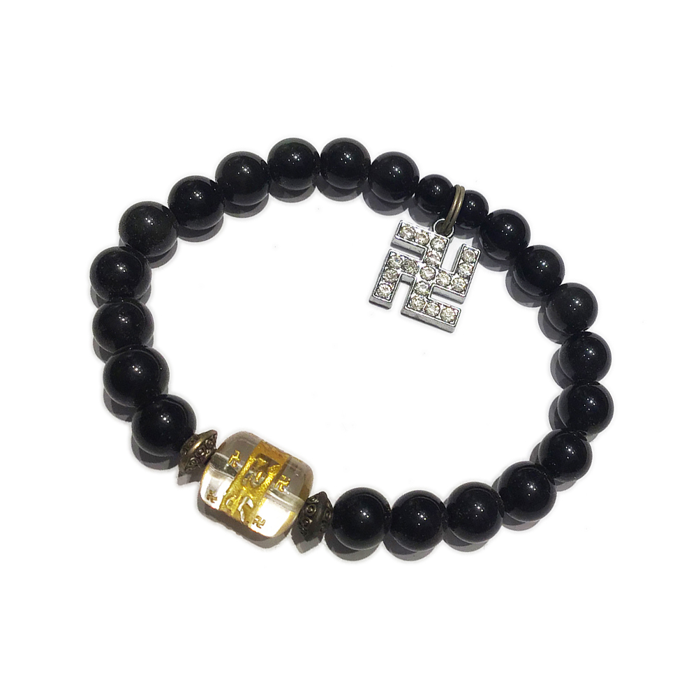 卍{鑲鑽}+黑曜岩手珠8mm【十方】139982