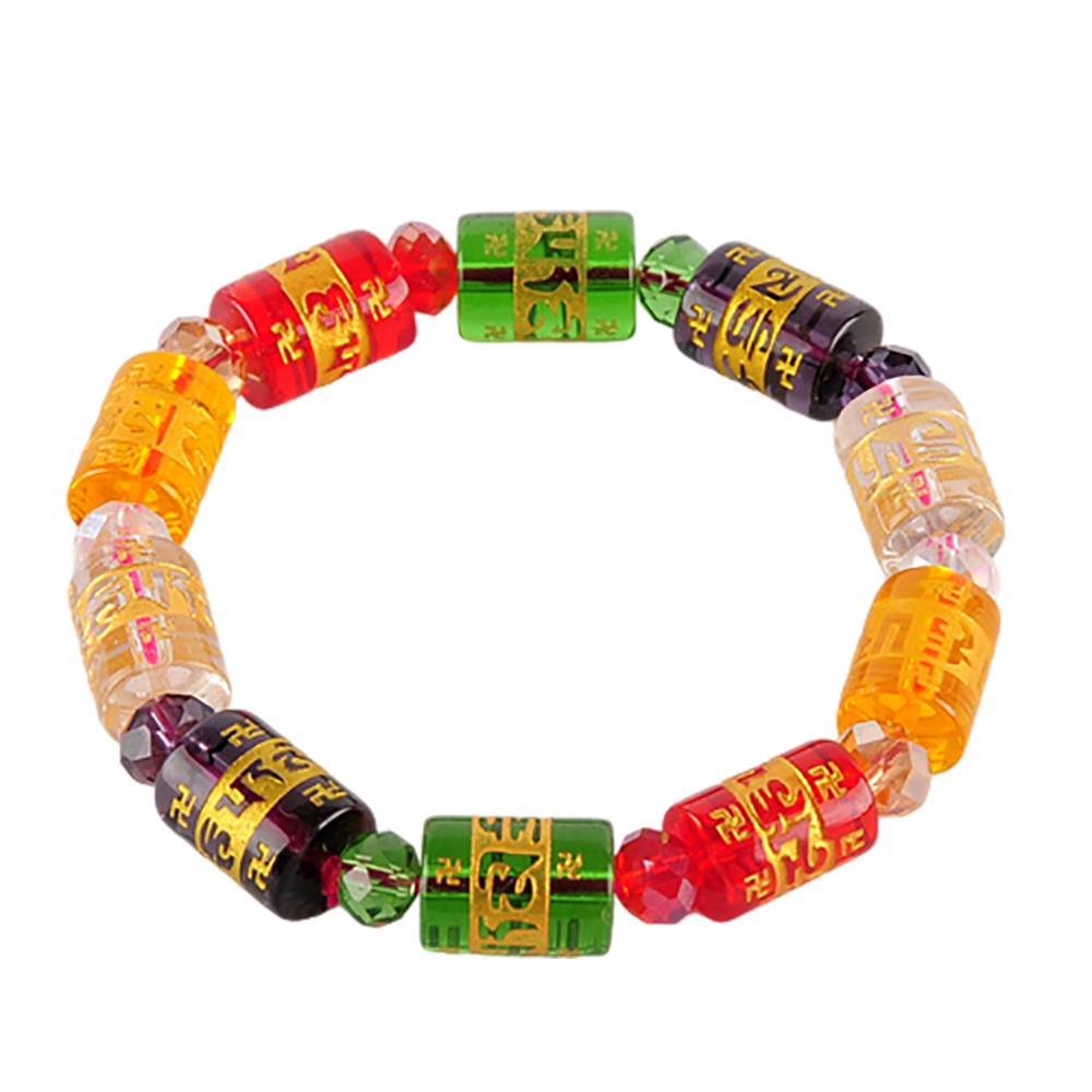 五行水晶琉璃轉經輪手珠【十方】139918