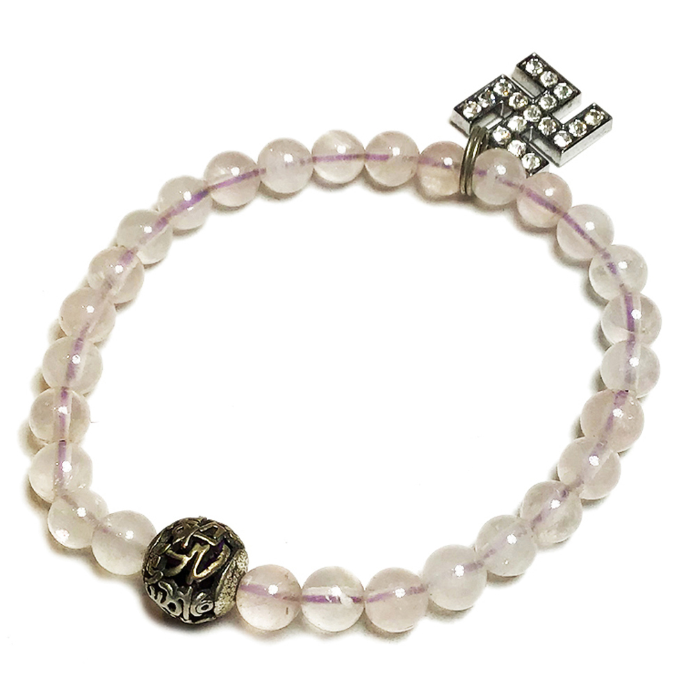 卍{鑲鑽}+粉晶手珠6mm【十方】139981