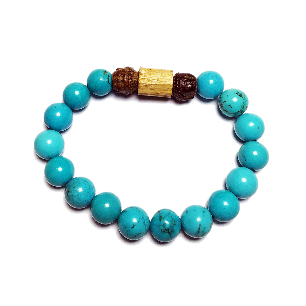 佛首沉香木+綠松石手珠 10mm【十方】140766
