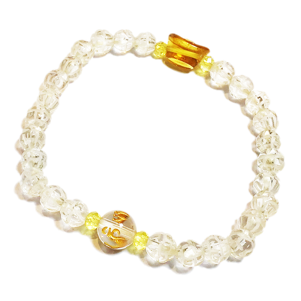 元寶+水晶蓮花手珠6mm【十方】140803