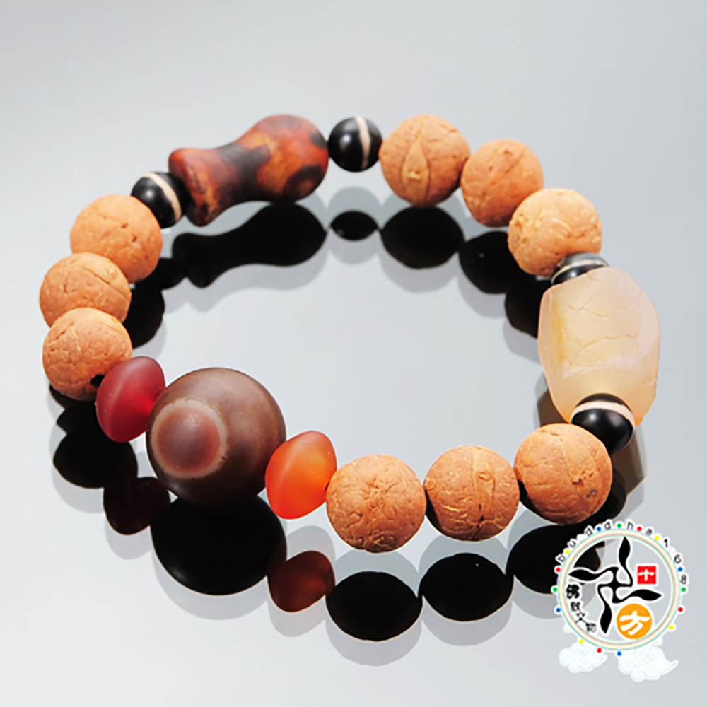 老玉髓+鳳眼菩提手珠12mm【十方】140601