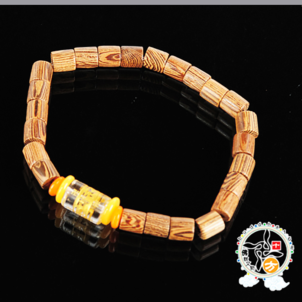 六字真言(水晶)+黑翅木手珠【十方】140590