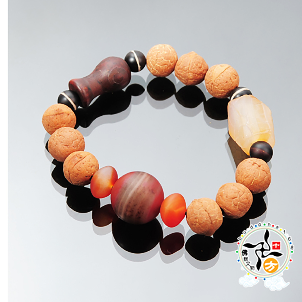 老玉髓+鳳眼菩提手珠12mm【十方】140599