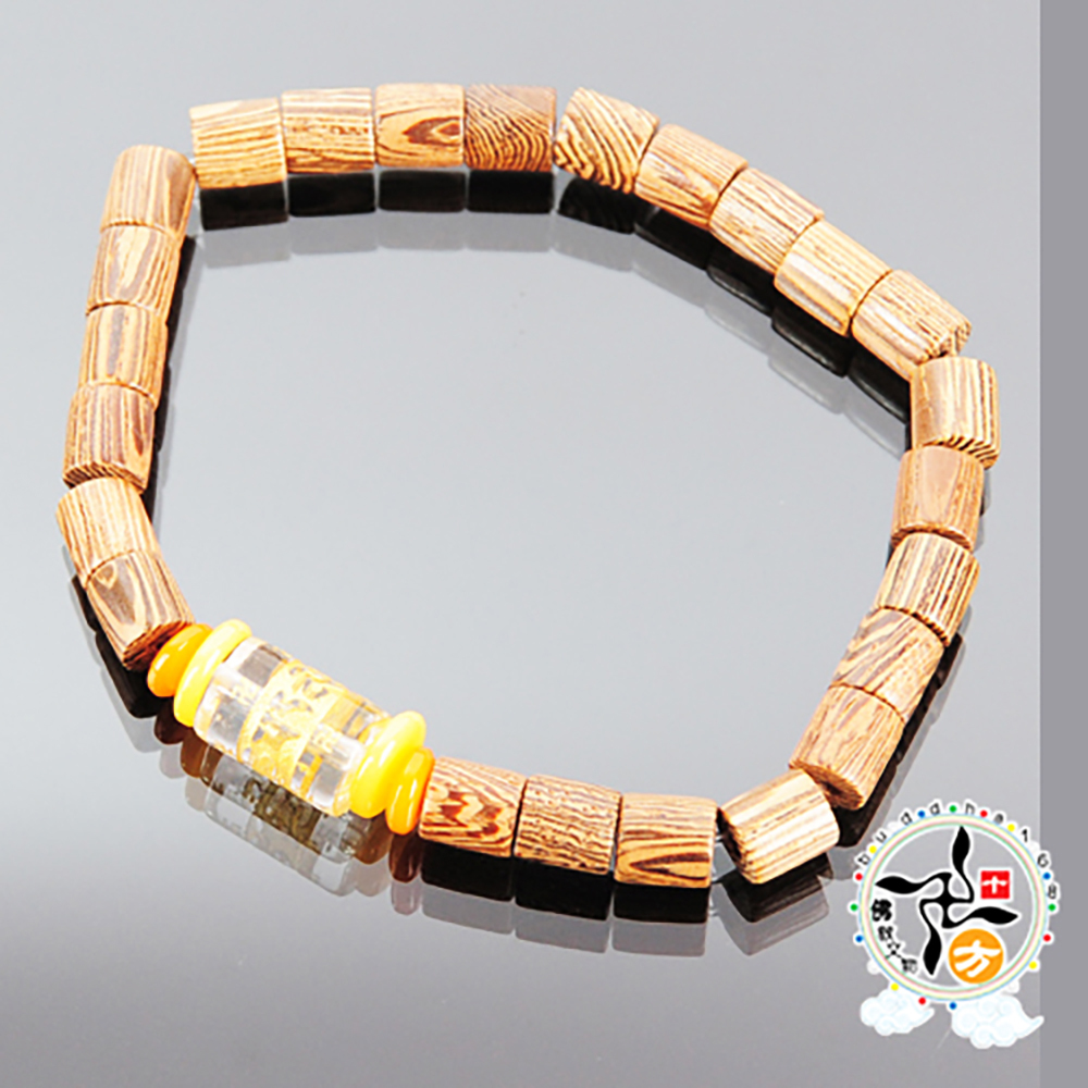 六字真言(水晶)+黑翅木手珠【十方】140590