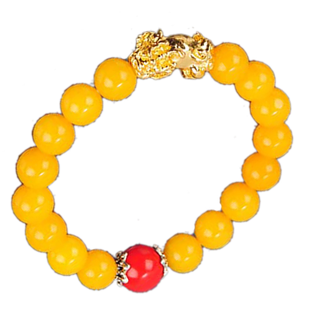 貔貅+黃玉石手珠10mm【十方】141015