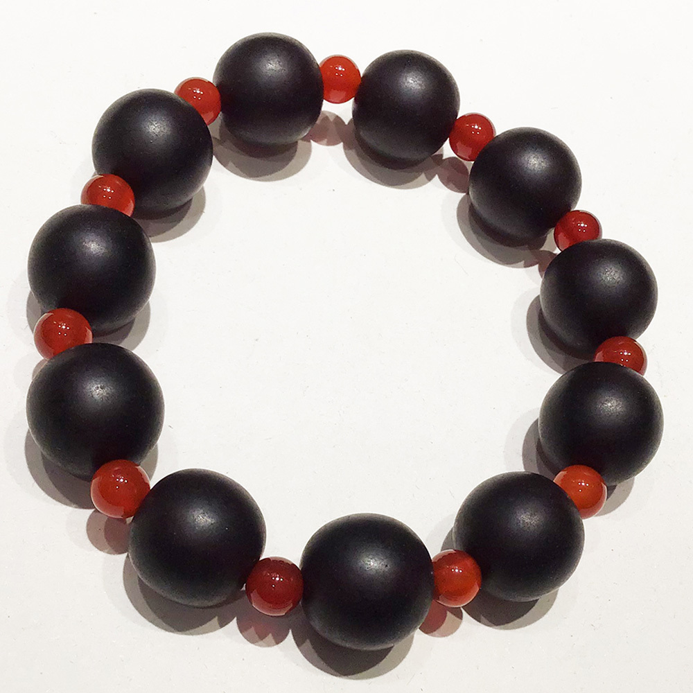 紅玉髓+靈草藥珀手珠14mm【十方】141009
