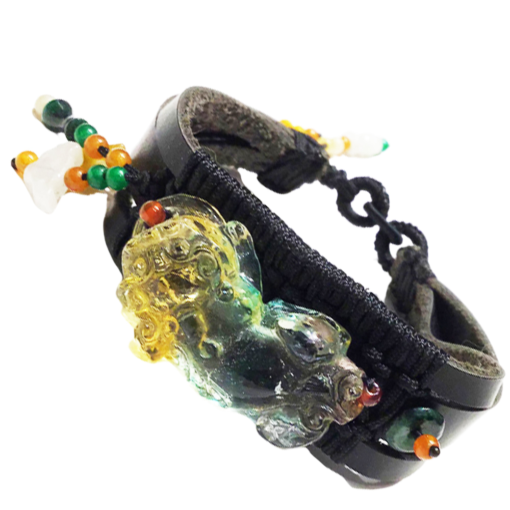 招財貔貅{琉璃}皮鍊【十方】140995