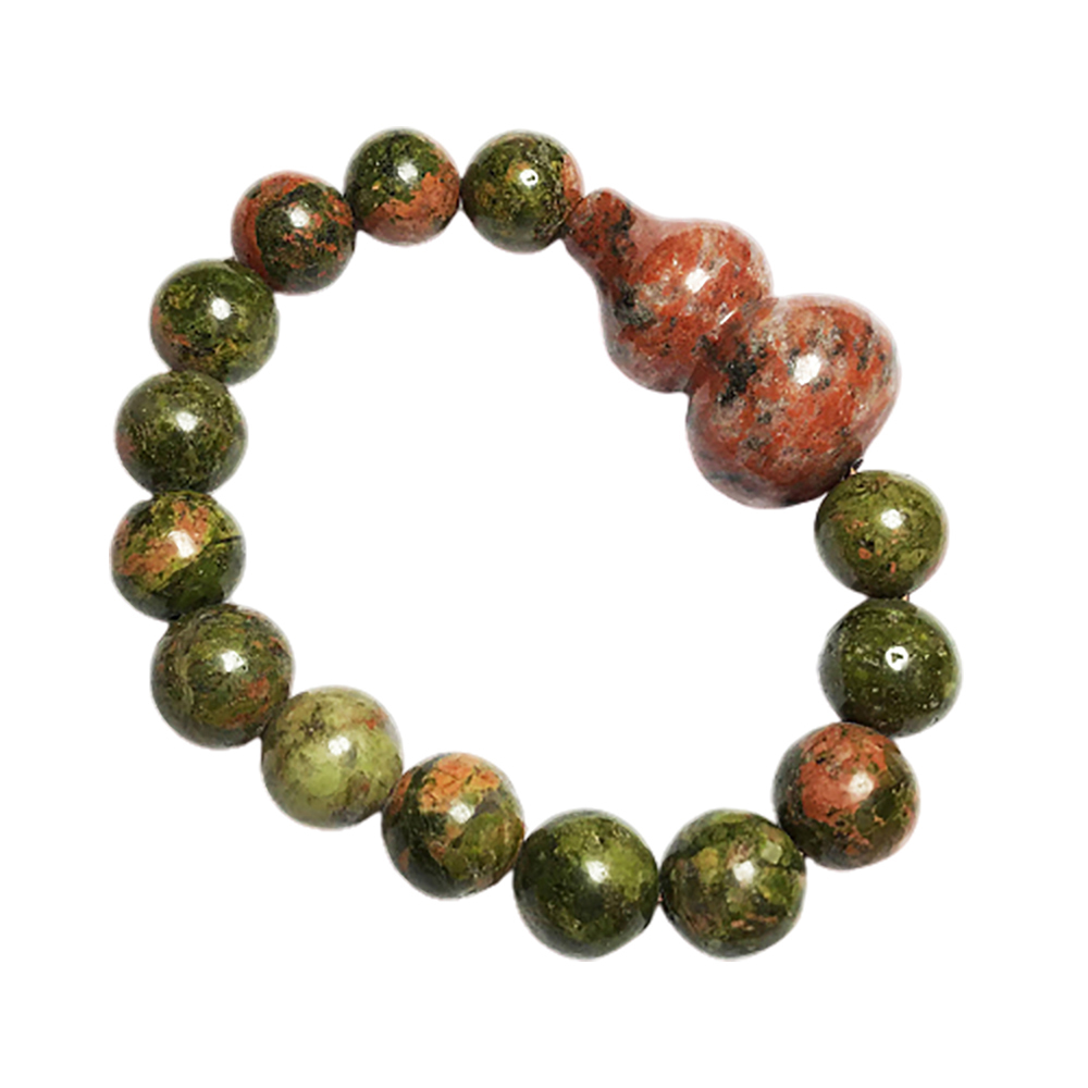 大葫蘆(大福氣)+紅花碧玉手珠12 mm【十方】141336