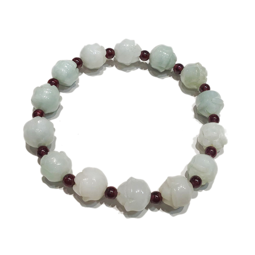 紅石榴+玉蓮花(年年發)手珠10mm【十方】141331