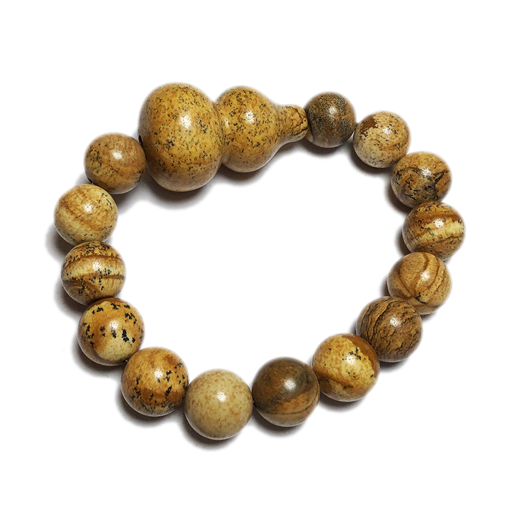 大葫蘆(大福氣)+風景石手珠 12 mm【十方】141337