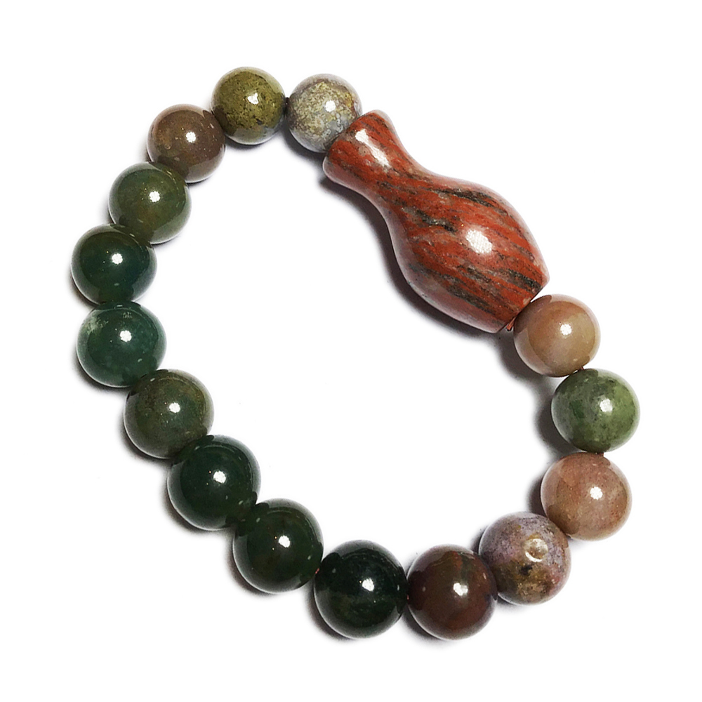 大寶瓶(保平安)+七彩玉手珠12 mm【十方】141333