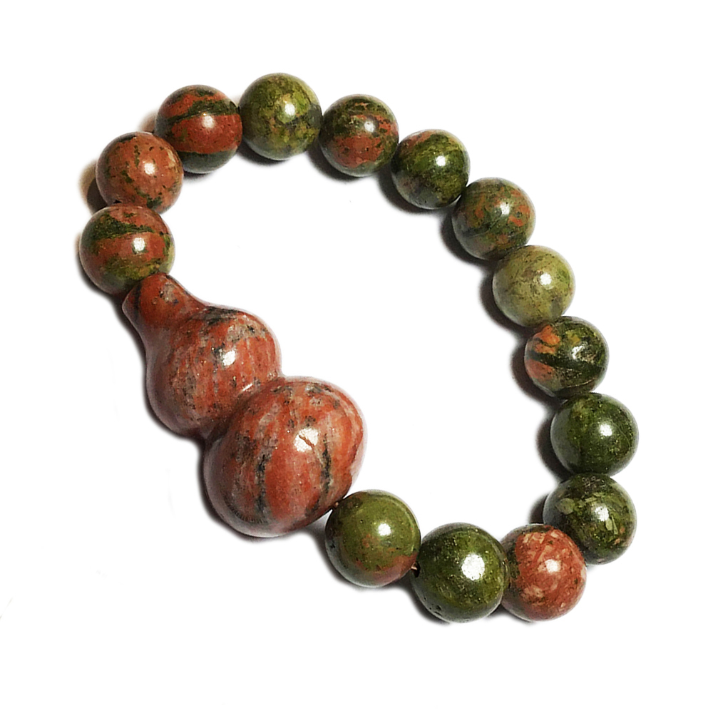 大葫蘆(大福氣)+紅花碧玉手珠12 mm【十方】141336