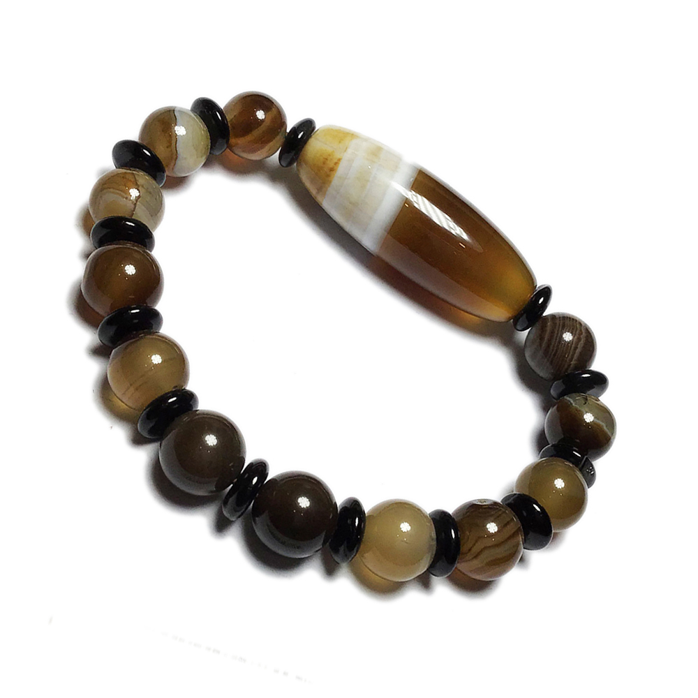 天珠15*39mm+印度瑪瑙手珠10mm【十方】141355