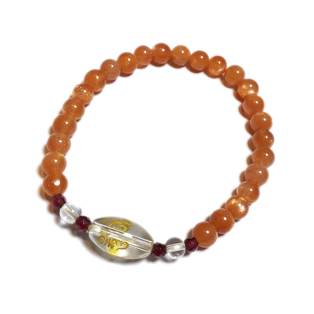 六字真言{水晶}+頂級太陽石手珠6mm【十方】142908