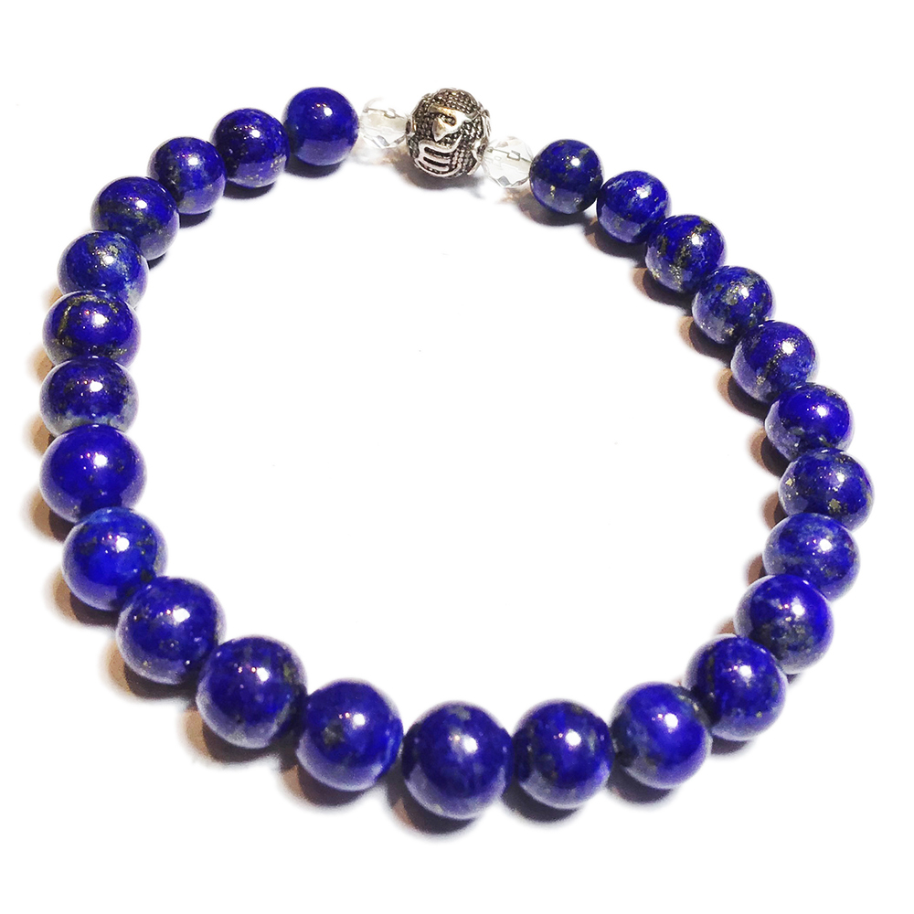 六字真言925純銀+青金石手珠6mm【十方】143479