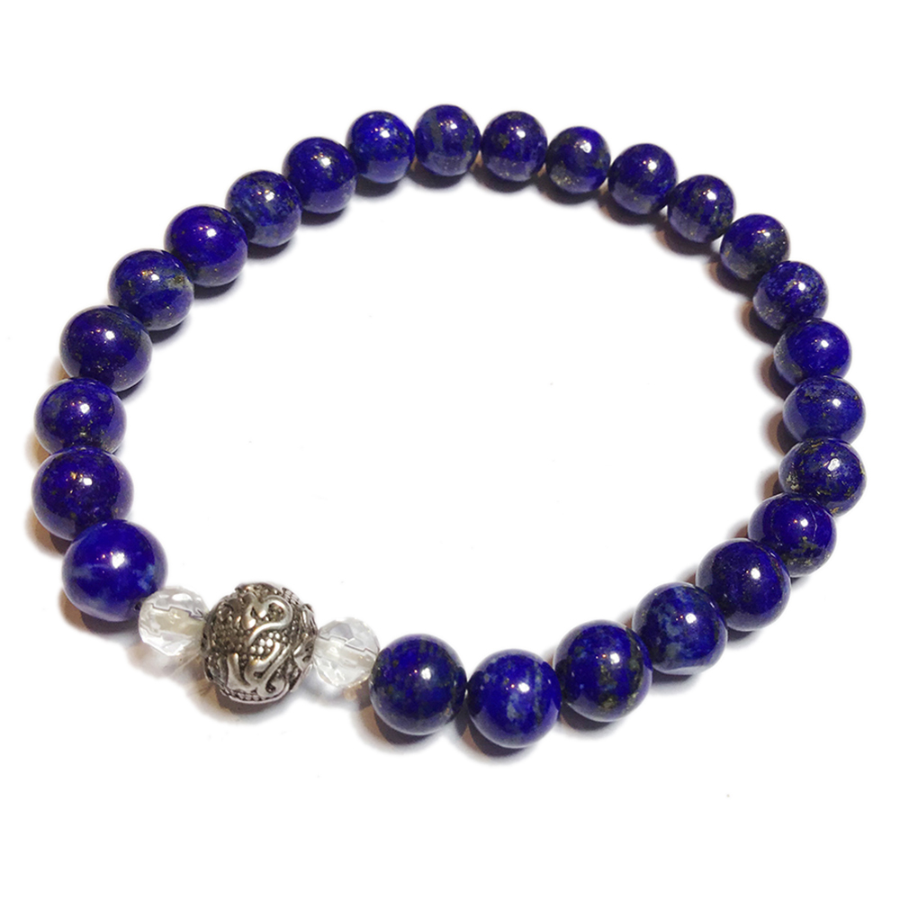 六字真言925純銀+青金石手珠6mm【十方】143479