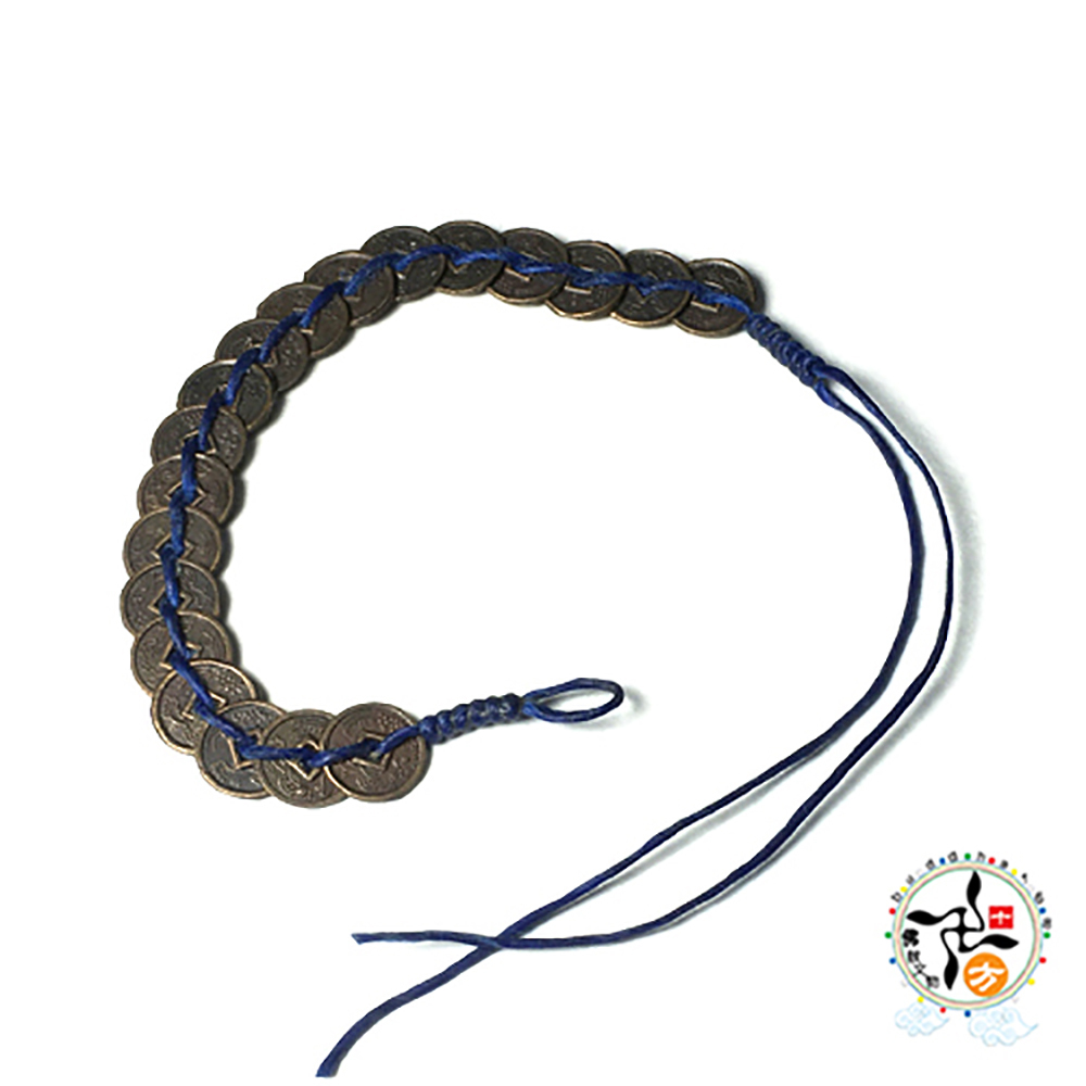 財源滾滾 藍色 蠟線手環27cm【十方】145216