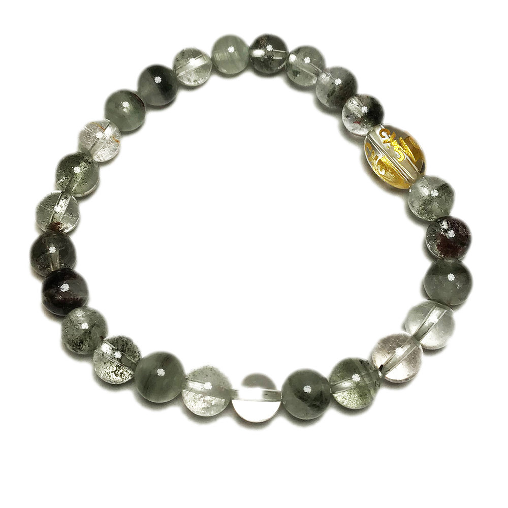 六字真言+綠幽靈水晶手珠6mm【十方】145528