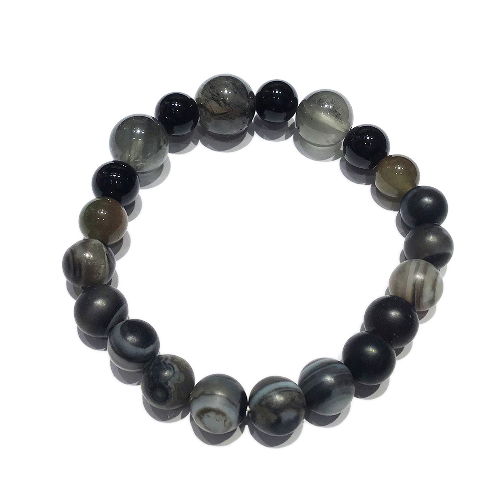 黑髮晶+藥師珠手珠8mm【十方】145738