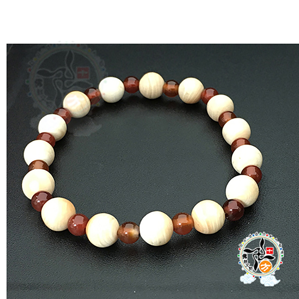 紅玉髓+珍珠貝手珠 7mm【十方】145751