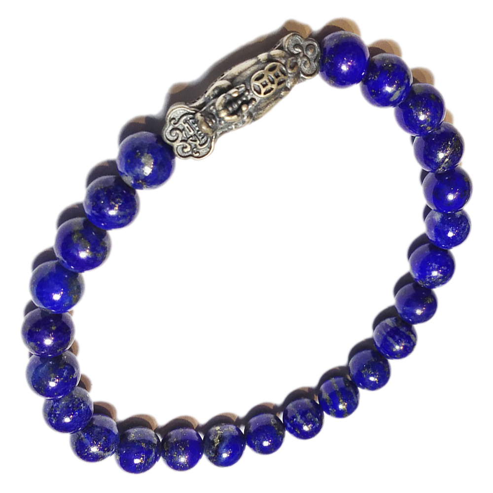 龍如意925純銀+青金石手珠6mm【十方】146117