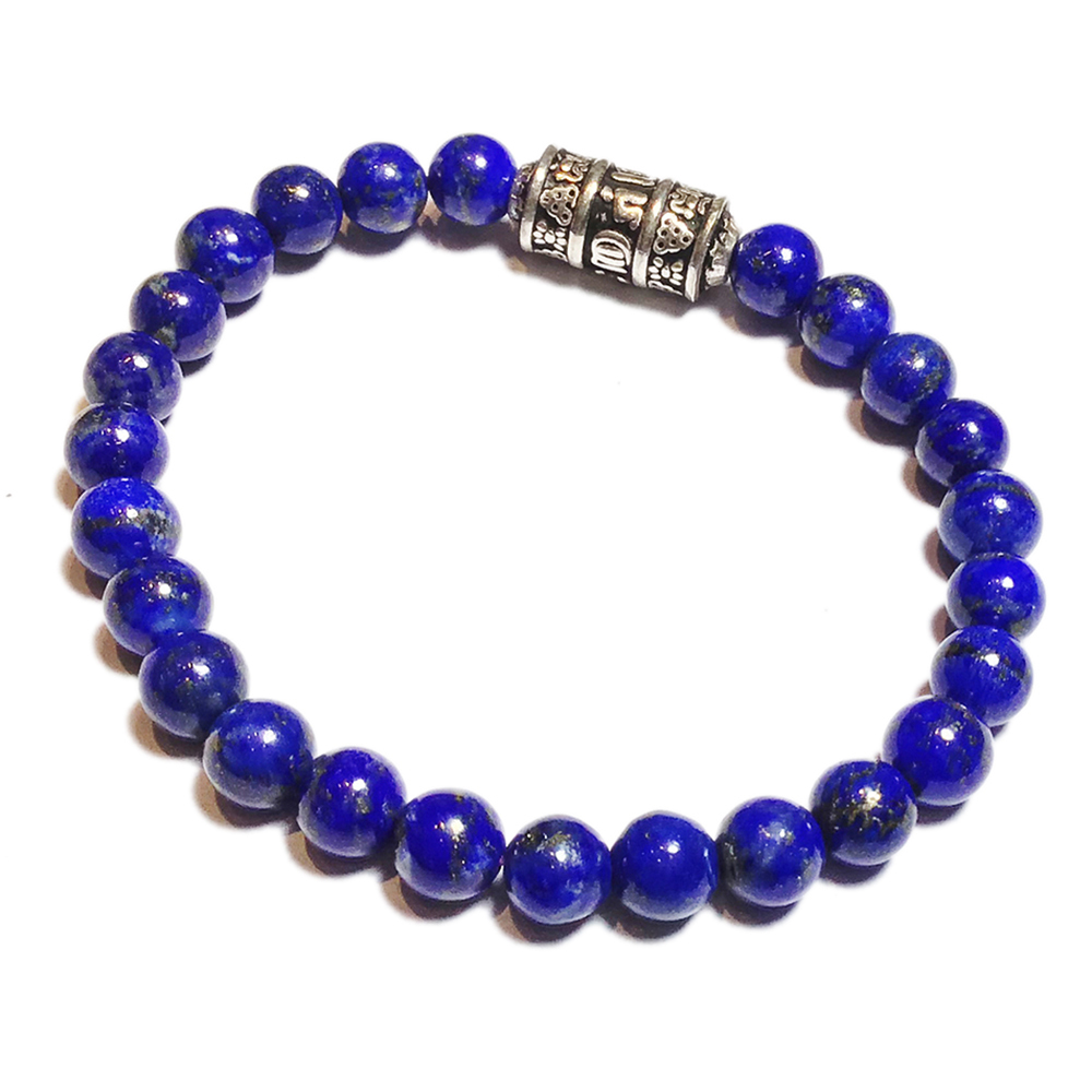 轉經輪925純銀+青金石手珠6mm【十方】146119