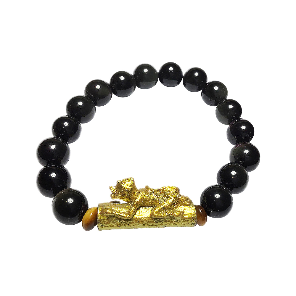 泰國哈奴曼戰神+黑曜石手珠8mm【十方】145904