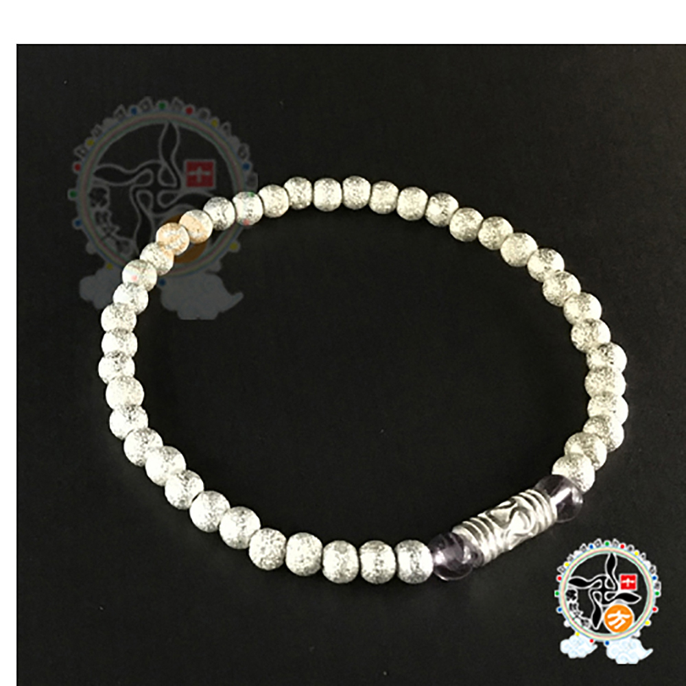 銀管925純銀摩砂珠手珠4mm【十方】146110