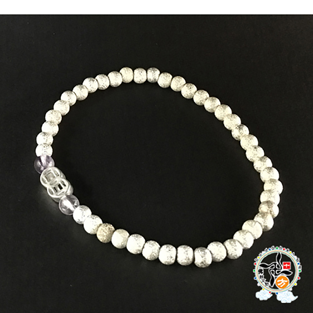 財源滾滾925純銀磨砂圓珠手珠4mm【十方】146114