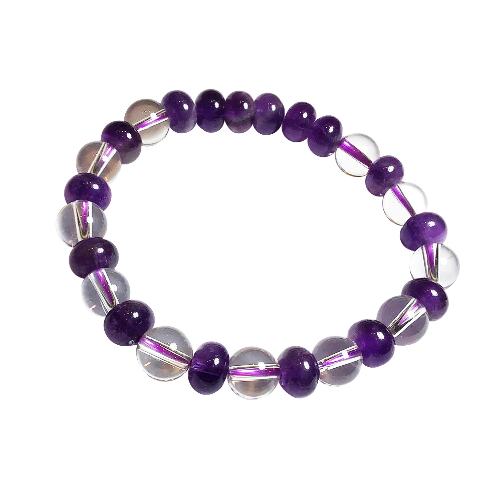 紫晶+水晶手珠8mm【十方】146134