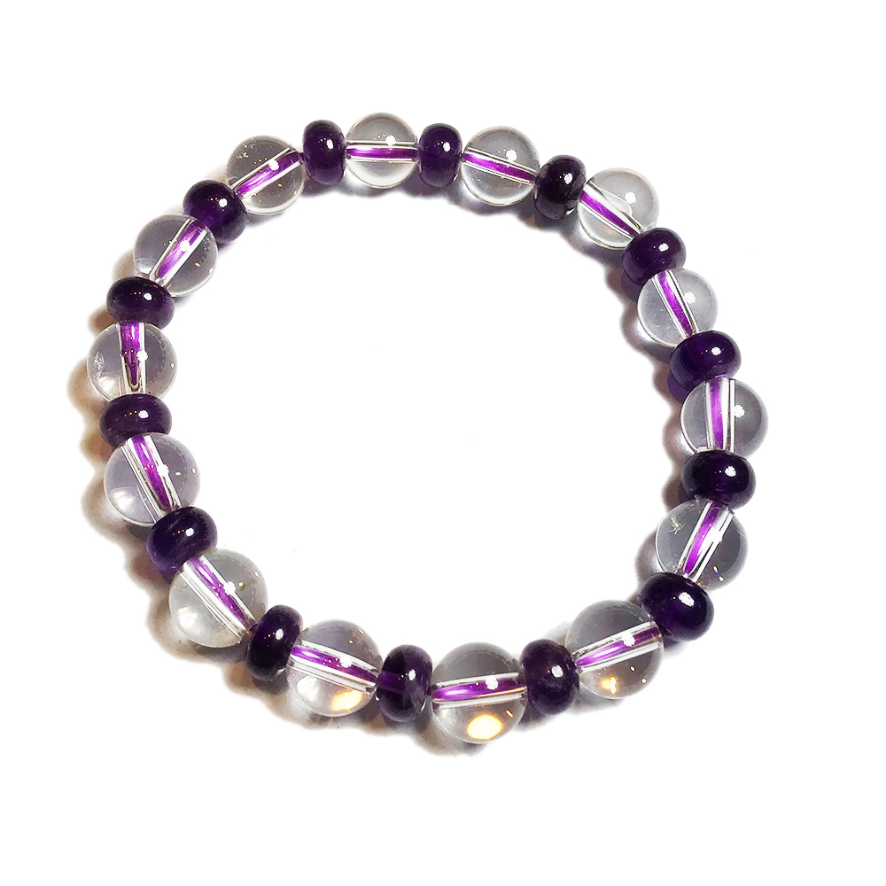 紫晶+水晶手珠8mm【十方】146135