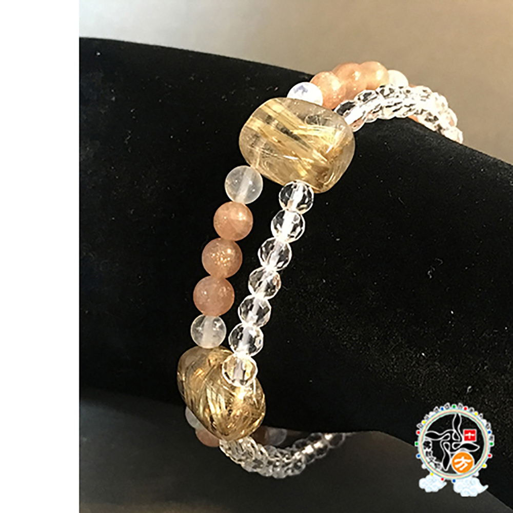 水晶+鈦晶+太陽石手珠6mm【十方】146163