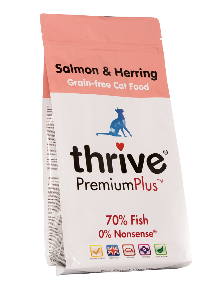 Thrive 脆樂芙 – Premium Plus 無穀物三文魚喜靈魚全貓糧 Salmon & Herring 1.5kg