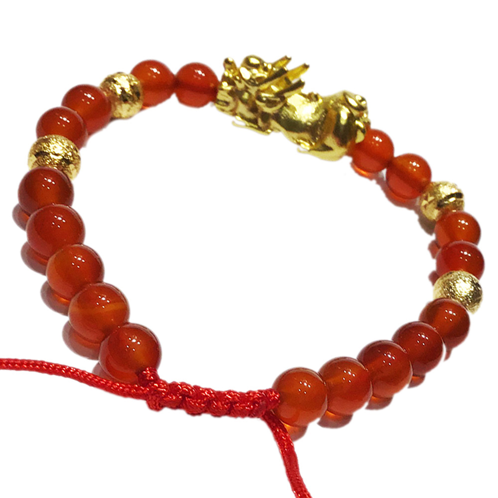 招財金貔貅+紅玉髓6mm手鍊【十方】146373