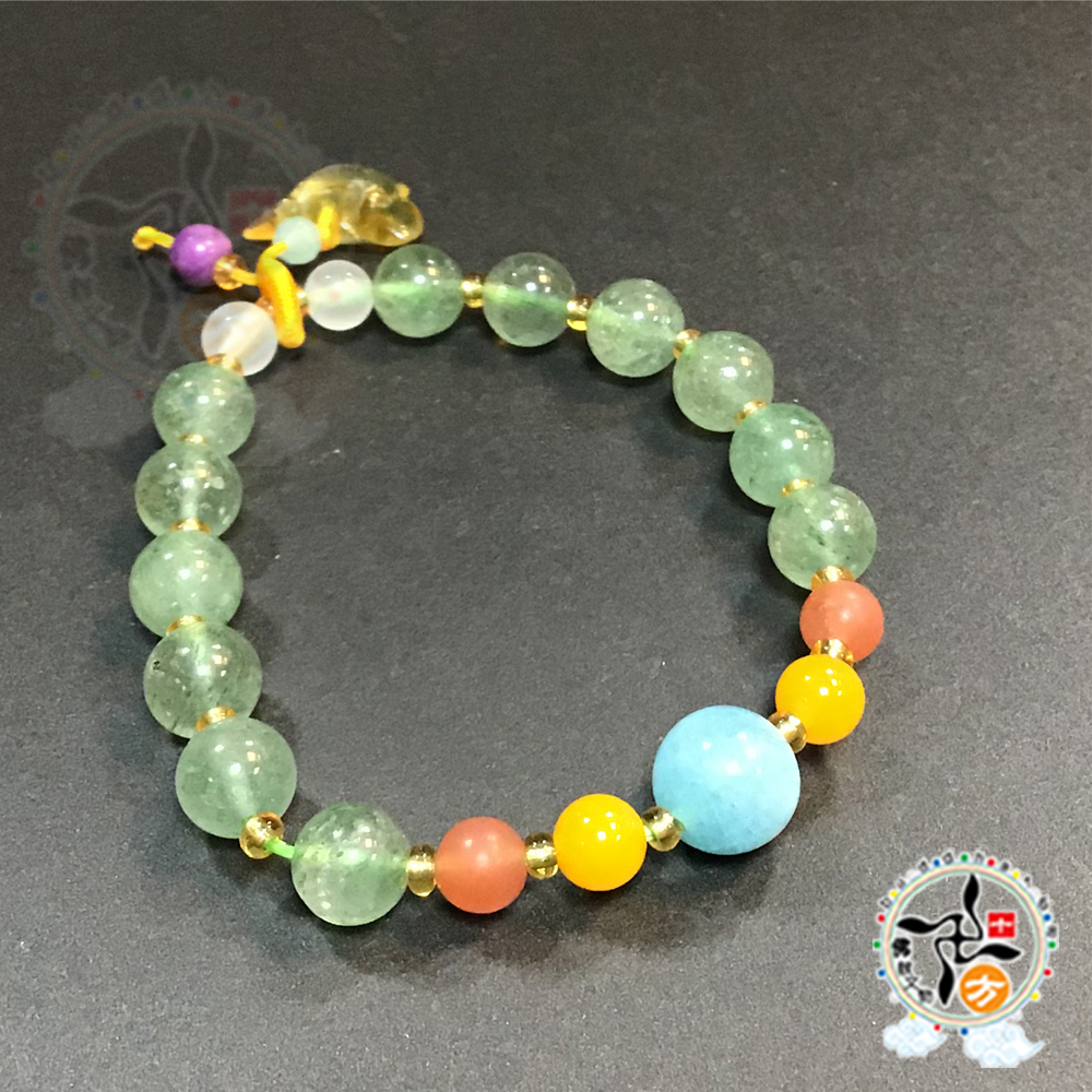 蜜納+綠草莓晶手珠8mm【十方】146798