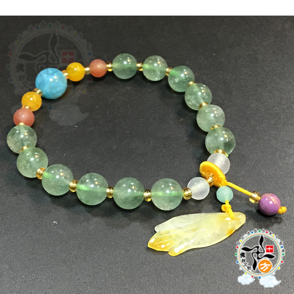 蜜納+綠草莓晶手珠8mm【十方】146796