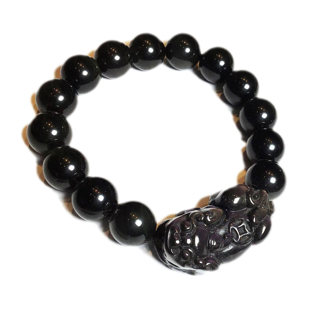 招財貔貅黑曜石手珠12mm【十方】146890