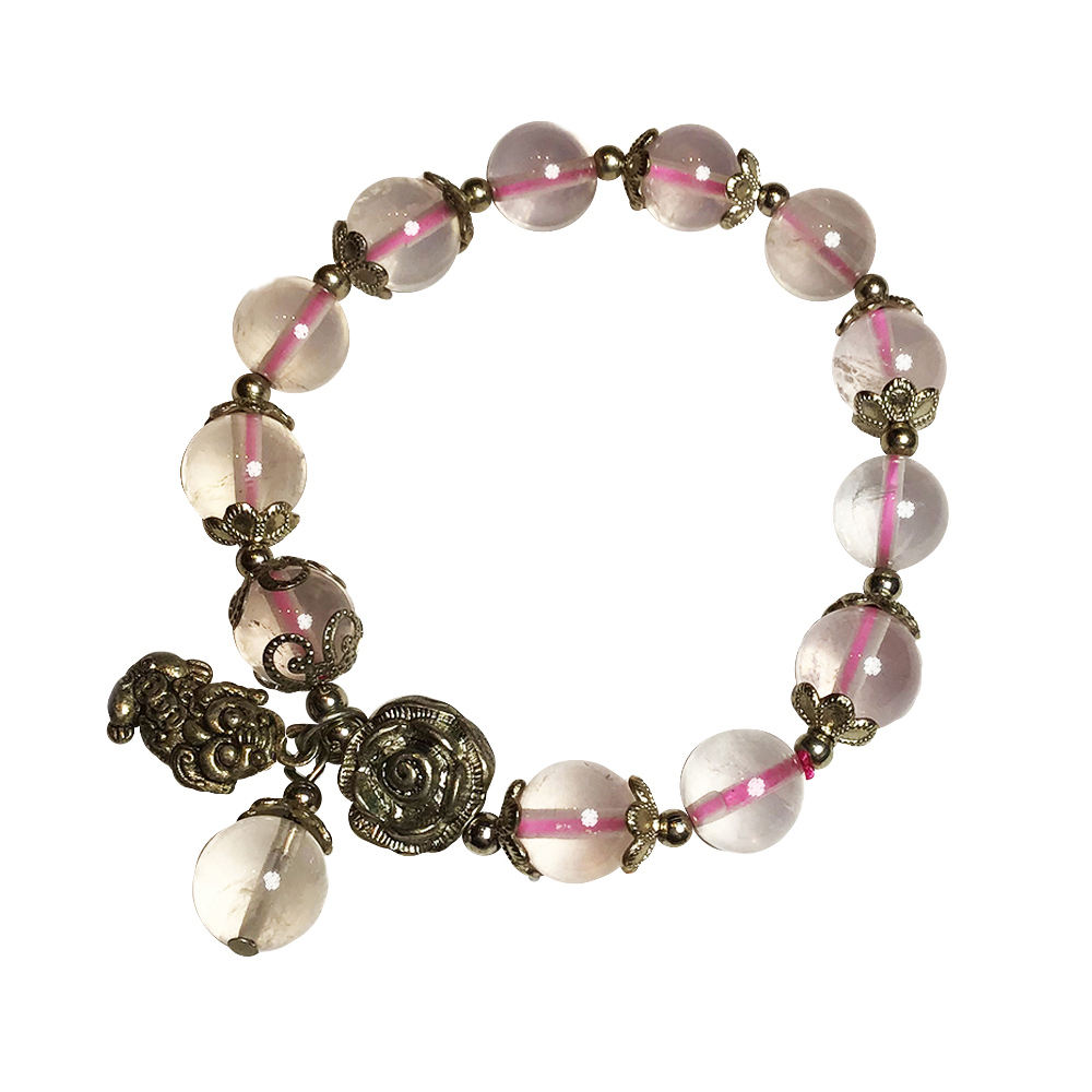 貔貅+星光粉晶手珠10 mm【十方】146805